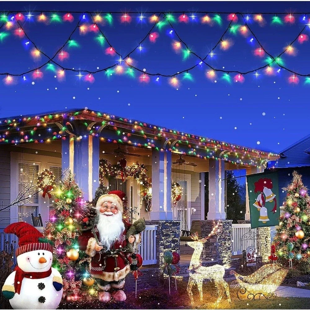 380 LED‎ Christmas Lights Outdoor Decorations 34Ft Exterior Multi Colored- NEW!